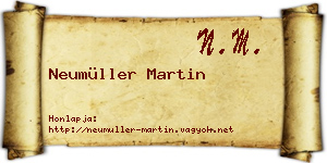 Neumüller Martin névjegykártya